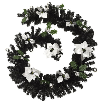 Julgirlang med LED-lampor svart 2,7 m PVC