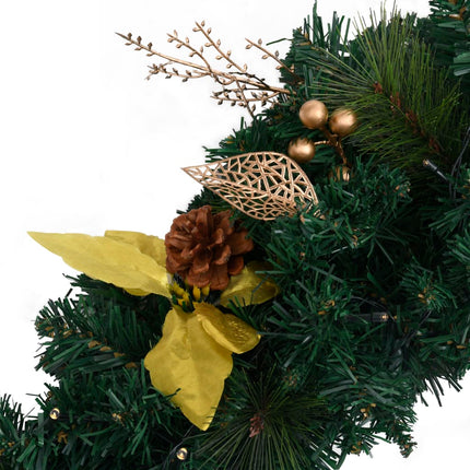 Julkrans med lysdioder grön 60 cm PVC