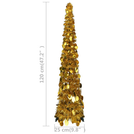 Pop-up plastgran guld 120 cm PET