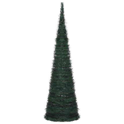 Julgran with LED String Lights Grön 150 x 150 cm PVC