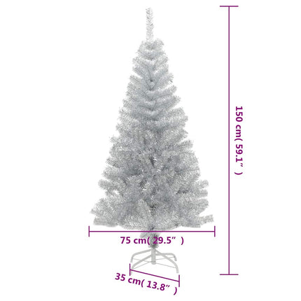Plastgran med fot silver 150 cm PET