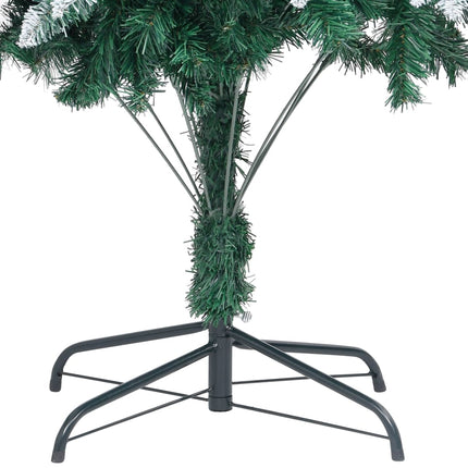 Plastgran med kottar och vit snö 210 cm
