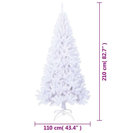 Plastgran med tjocka grenar vit 210 cm PVC