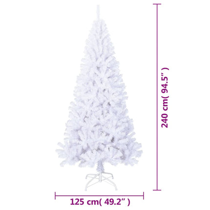 Plastgran med tjocka grenar vit 240 cm PVC