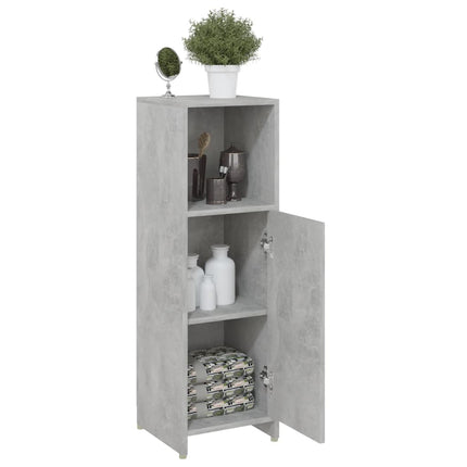Badrumsskåp betonggrå 30x30x95 cm konstruerat trä