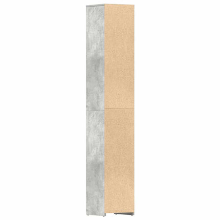 Badrumsskåp betonggrå 30x30x183,5 cm konstruerat trä