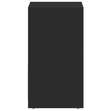 Badrumsskåp svart 60x33x61 cm konstruerat trä