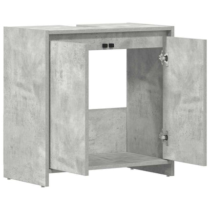 Badrumsskåp betonggrå 60x33x61 cm konstruerat trä