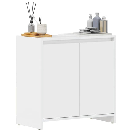 Badrumsskåp vit högglans 60x33x61 cm konstruerat trä