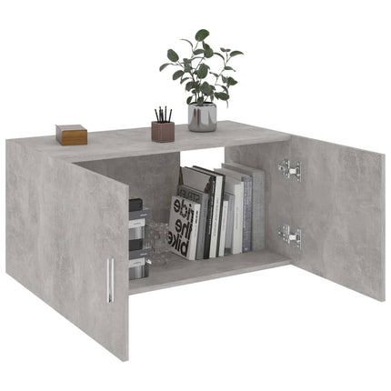 Väggskåp betonggrå 80x39x40 cm konstruerat trä