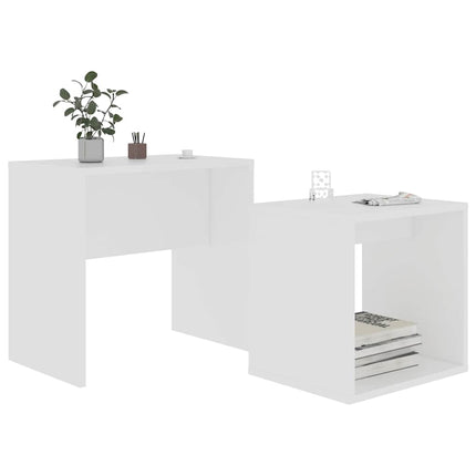 Soffbord set vit 48x30x45 cm konstruerat trä