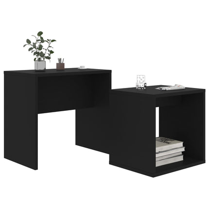 Soffbord set svart 48x30x45 cm konstruerat trä