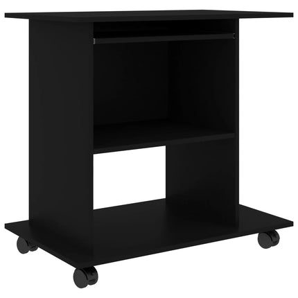 Datorbord svart 80x50x75 cm konstruerat trä