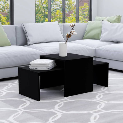 Soffbord set svart 100x48x40 cm konstruerat trä