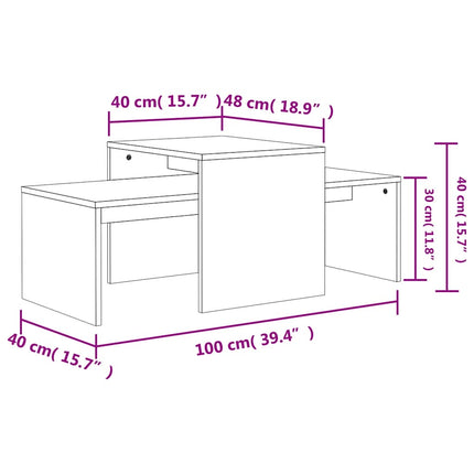 Soffbord sonoma-ek 100x48x40 cm konstruerat trä