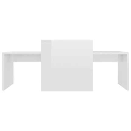 Soffbord set vit högglans 100x48x40 cm konstruerat trä