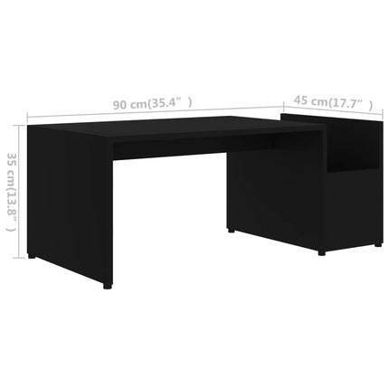 Soffbord svart 90x45x35 cm konstruerat trä