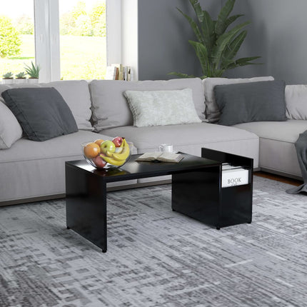 Soffbord svart 90x45x35 cm konstruerat trä