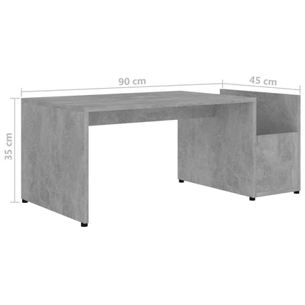 Soffbord betonggrå 90x45x35 cm konstruerat trä