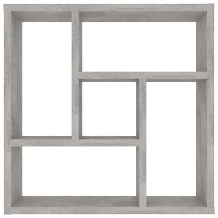 Vägghylla betonggrå 45,1x16x45,1 cm konstruerat trä