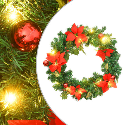 Julkrans med lysdioder grön 60 cm PVC