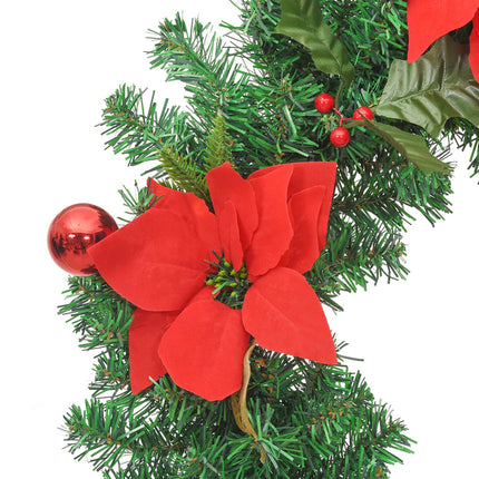 Julkrans med lysdioder grön 60 cm PVC