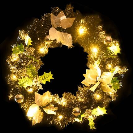 Julkrans med lysdioder svart 60 cm PVC