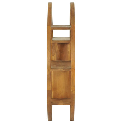Yin yang-vägghylla 80x17,5x80 cm massiv teak