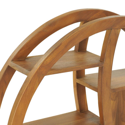 Yin yang-vägghylla 80x17,5x80 cm massiv teak
