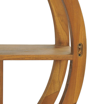 Yin yang-vägghylla 80x17,5x80 cm massiv teak