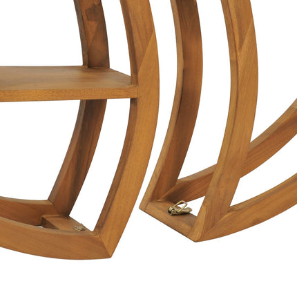 Yin yang-vägghylla 100x20x100 cm massiv teak
