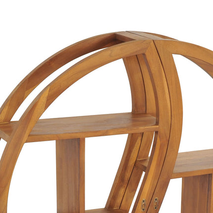 Yin yang-vägghylla 100x20x100 cm massiv teak