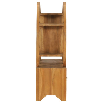 Skåp med yin yang-hylla 68x26x83 cm massiv teak