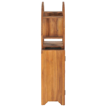 Skåp med yin yang-hylla 70x30x130 cm massiv teak