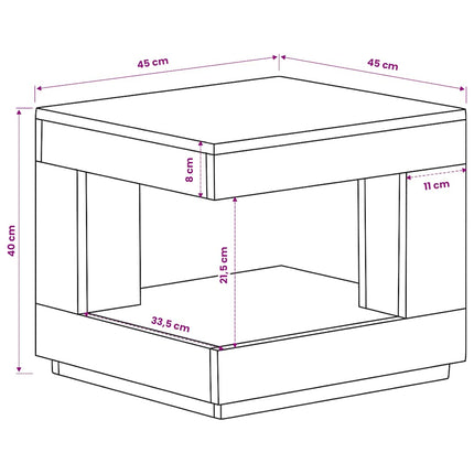 Soffbord 45x45x40 cm massivt akaciaträ