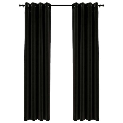 Mörkläggningsgardin linnelook 2 st antracit 140x245cm