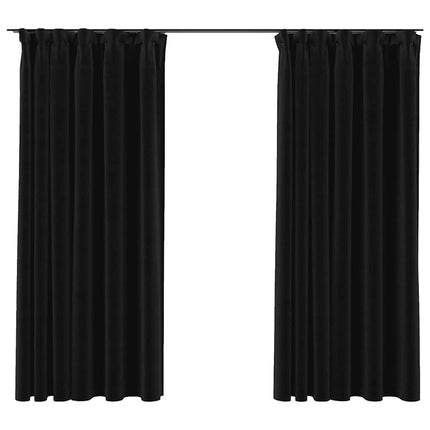 Mörkläggningsgardiner med krokar 2 st antracit 140x175 cm