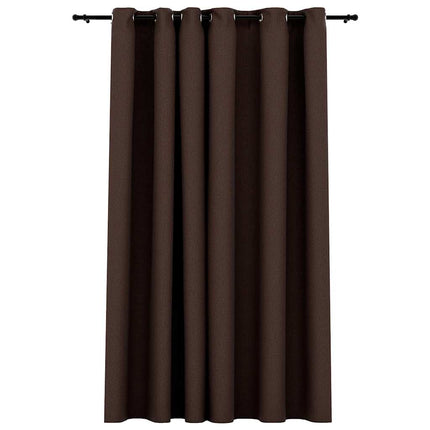 Mörkläggningsgardin med öljetter linnelook taupe 290x245cm