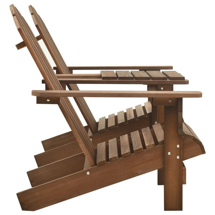 Adirondackstolar med bord massivt granträ brun