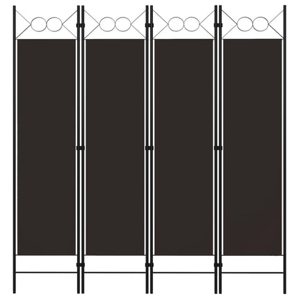 Rumsavdelare 4 paneler brun 160x180 cm