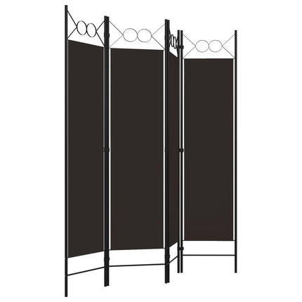 Rumsavdelare 4 paneler brun 160x180 cm