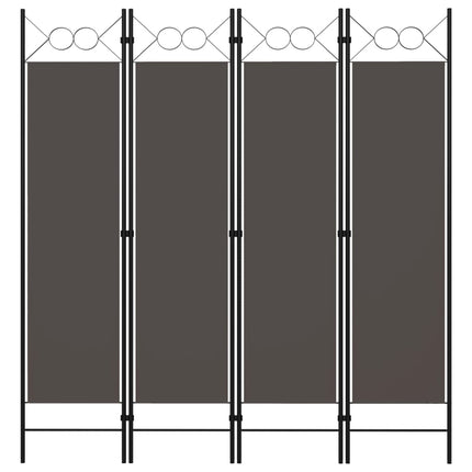Rumsavdelare 4 paneler antracit 160x180 cm