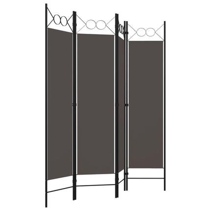 Rumsavdelare 4 paneler antracit 160x180 cm