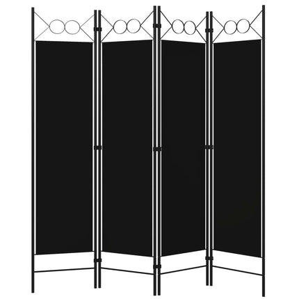 Rumsavdelare 4 paneler svart 160x180 cm