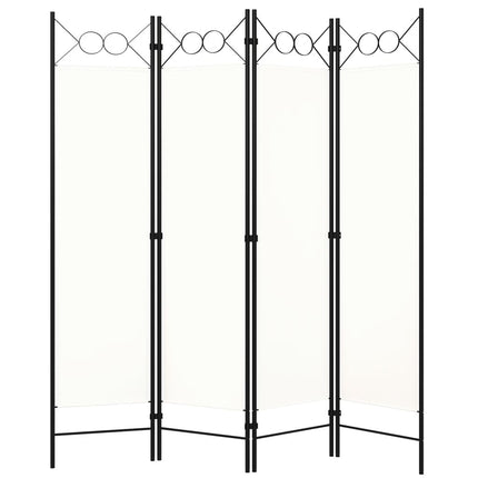 Rumsavdelare 4 paneler vit 160x180 cm