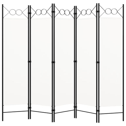 Rumsavdelare 5 paneler vit 200x180 cm