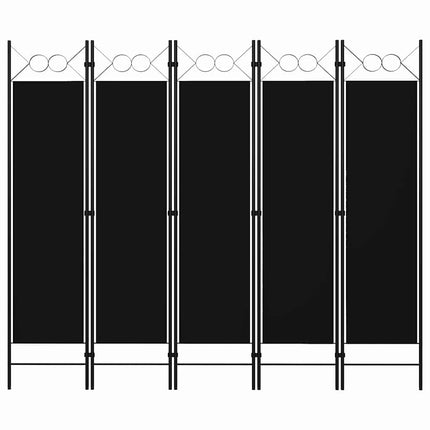 Rumsavdelare 5 paneler svart 200x180 cm
