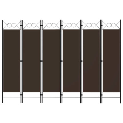 Rumsavdelare 6 paneler brun 240x180 cm