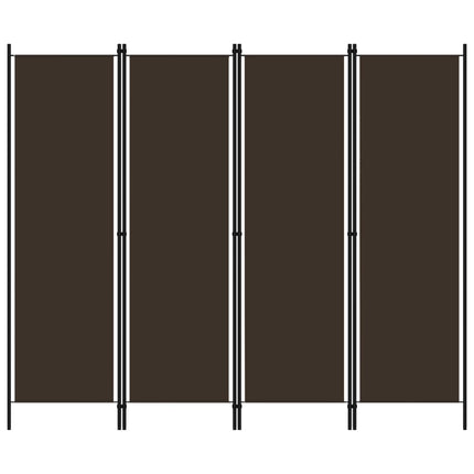 Rumsavdelare 4 paneler brun 200x180 cm