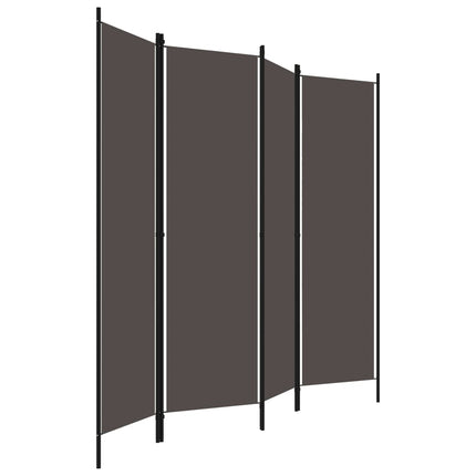 Rumsavdelare 4 paneler antracit 200x180 cm